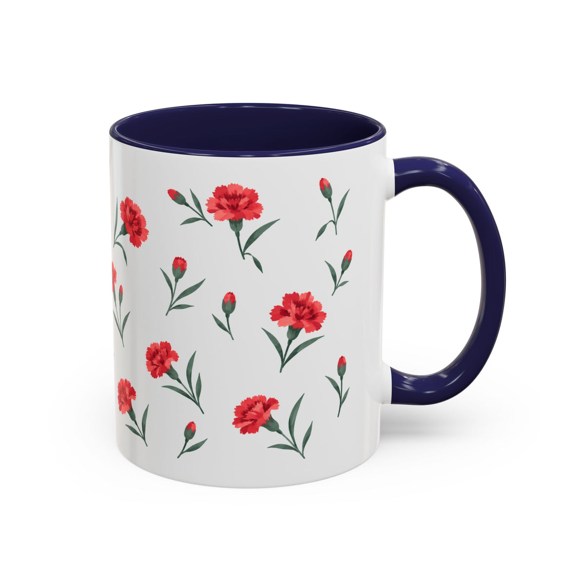 Ohio Scarlet Carnation Mug, State Flower Floral Coffee Cup, 11oz Botanical Gift