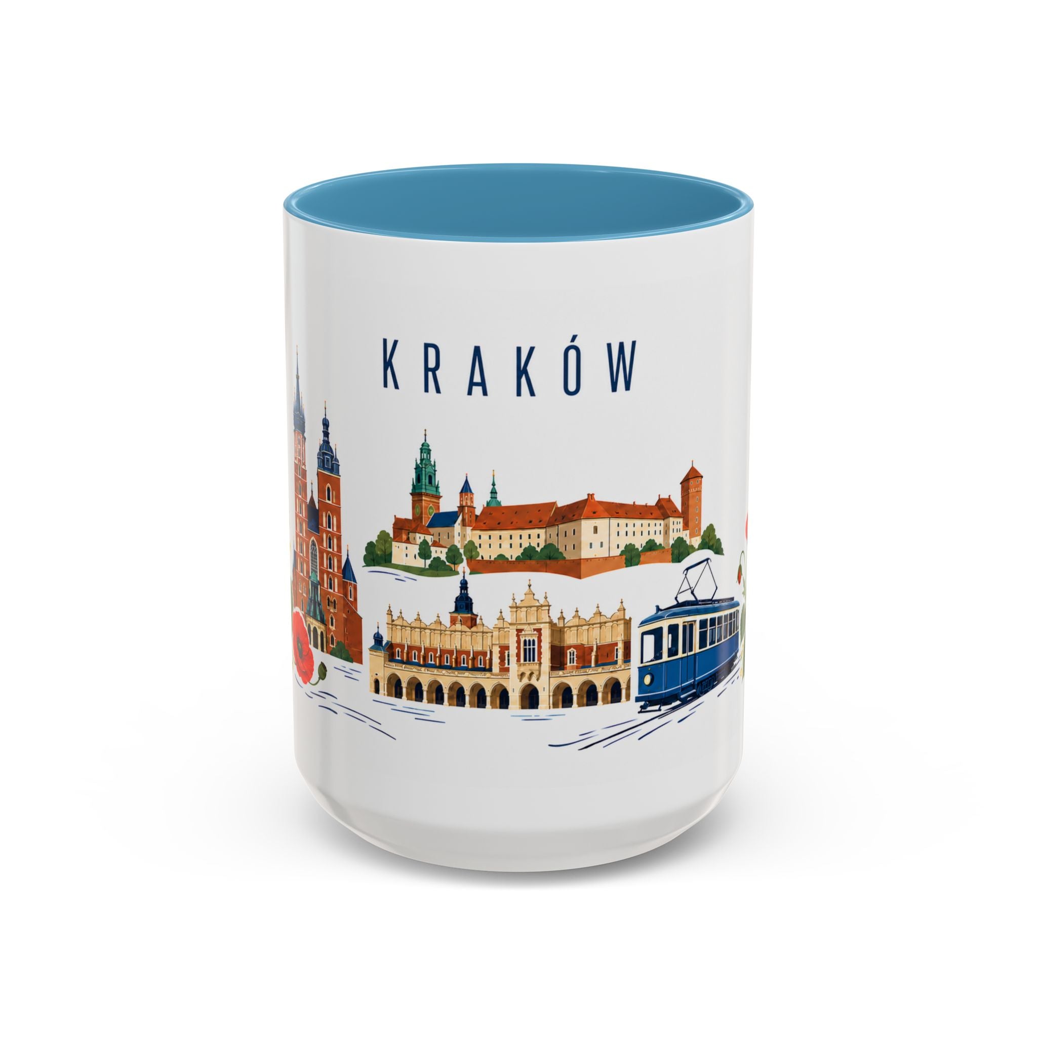 Kraków Coffee Mug | Poland Travel Souvenir | Porcelain Decal City Gift | 11oz 15oz Accent Mug