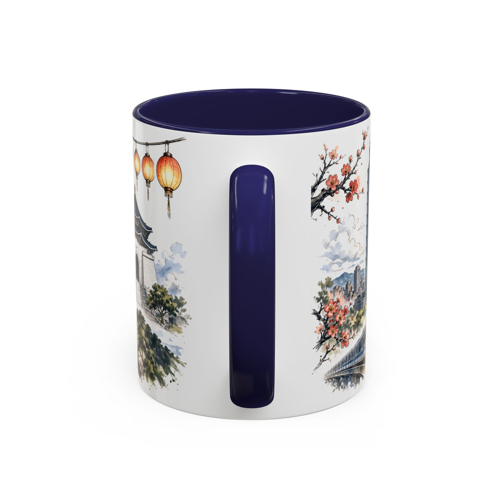Taipei Coffee Mug | Taiwan Travel Souvenir | Vintage Illustrated City Gift | 11 oz 15 oz Accent Mug