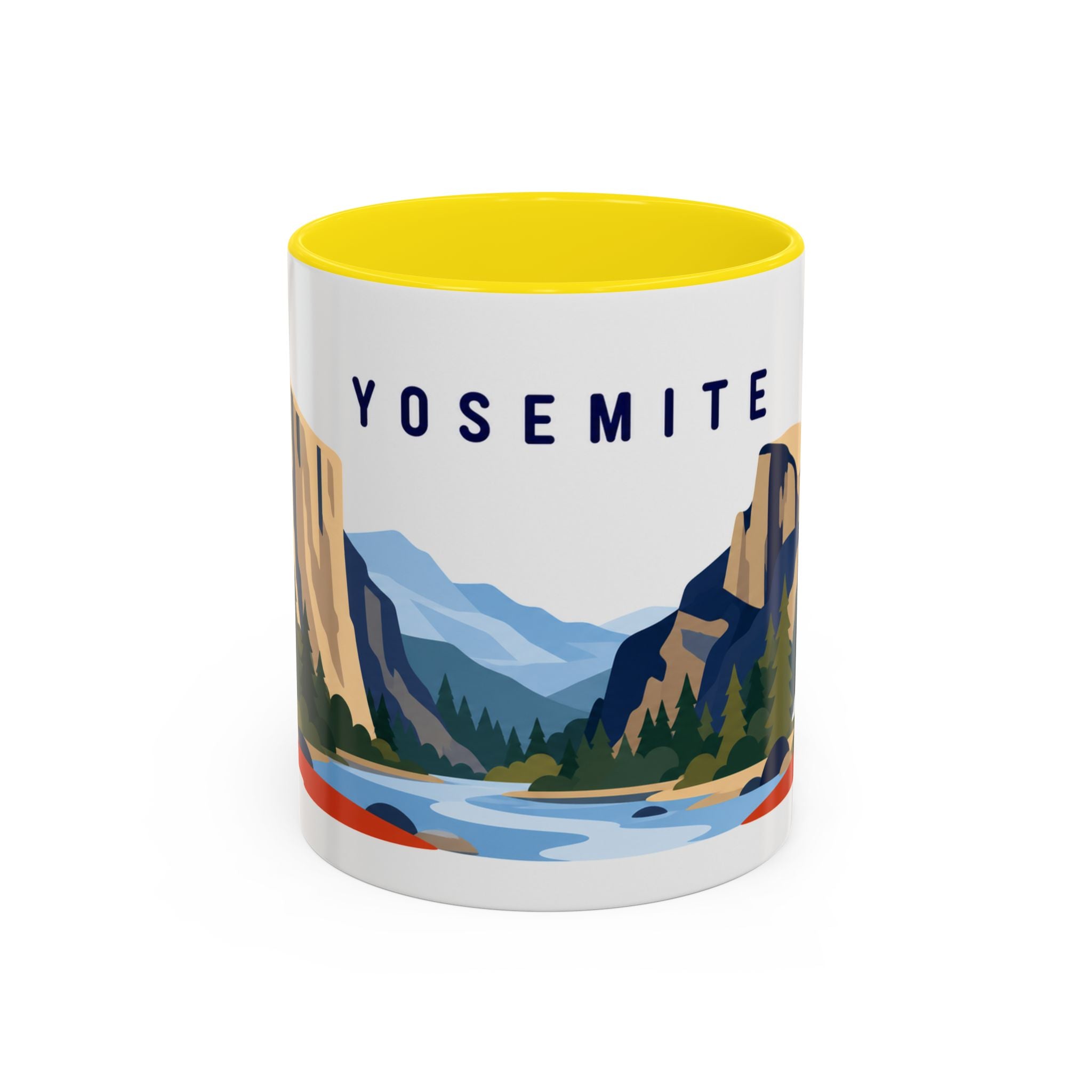 Yosemite Coffee Mug | Travel Destination Souvenir Gift | Accent Color Ceramic 11oz 15oz
