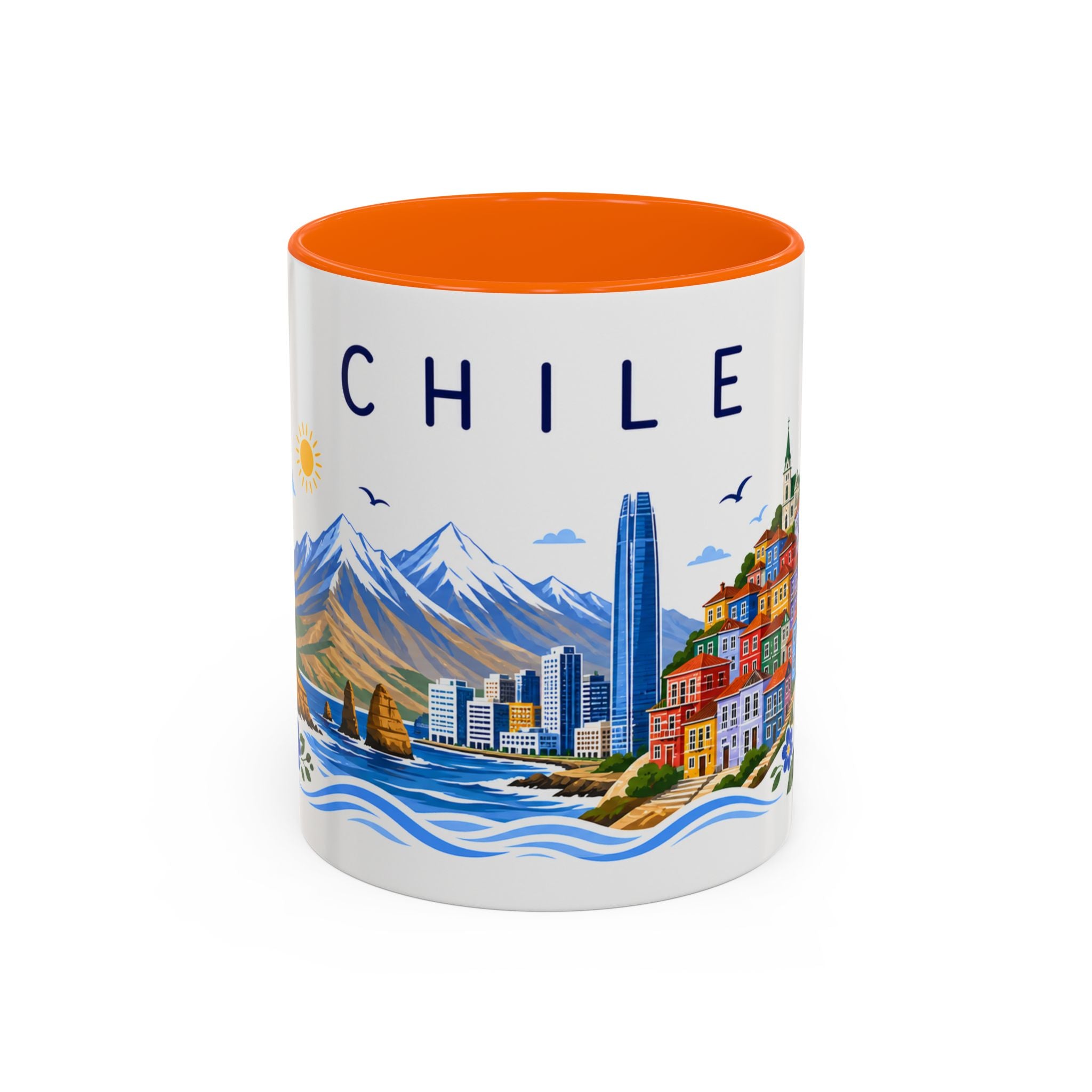 Chile Coffee Mug | Travel Souvenir Accent Mug | Place Gift Ceramic Cup 11oz 15oz