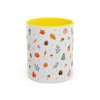 Thanksgiving Mug | Watercolor Autumn Harvest Gift | Pumpkin Leaf Accent Coffee Cup 11oz 15oz