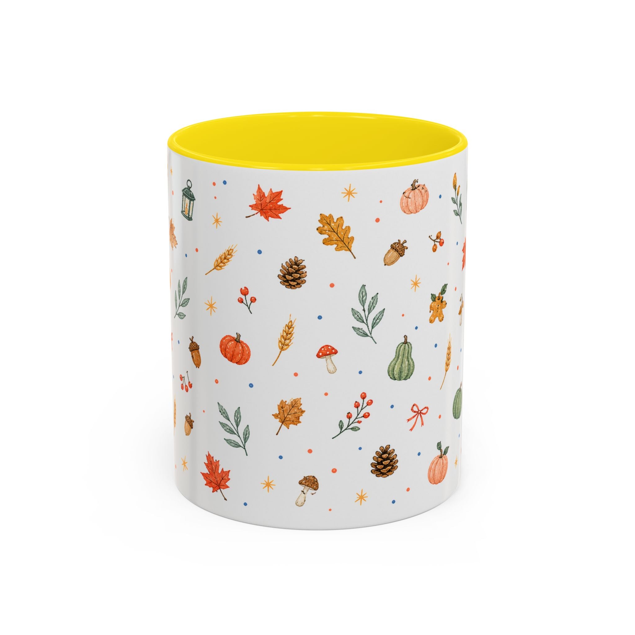 Thanksgiving Mug | Watercolor Autumn Harvest Gift | Pumpkin Leaf Accent Coffee Cup 11oz 15oz