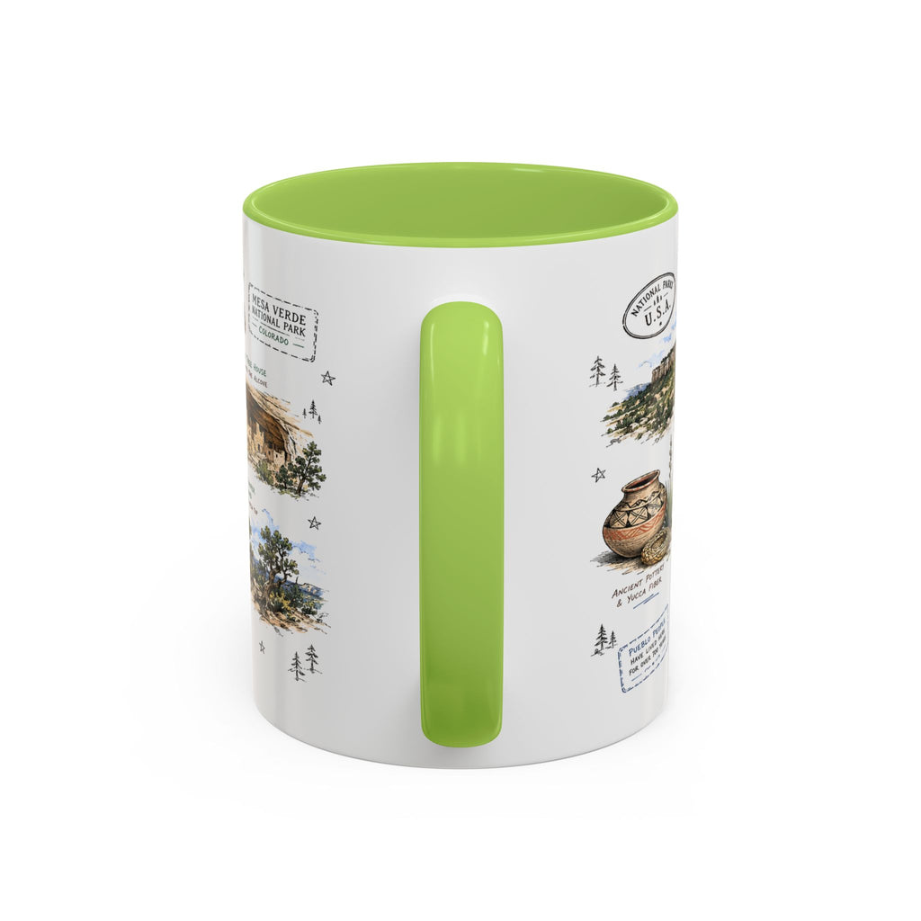 Mesa Verde National Park Coffee Mug | Colorado Ancient Cliff Dwellings Gift | Accent Color Ceramic 11oz 15oz
