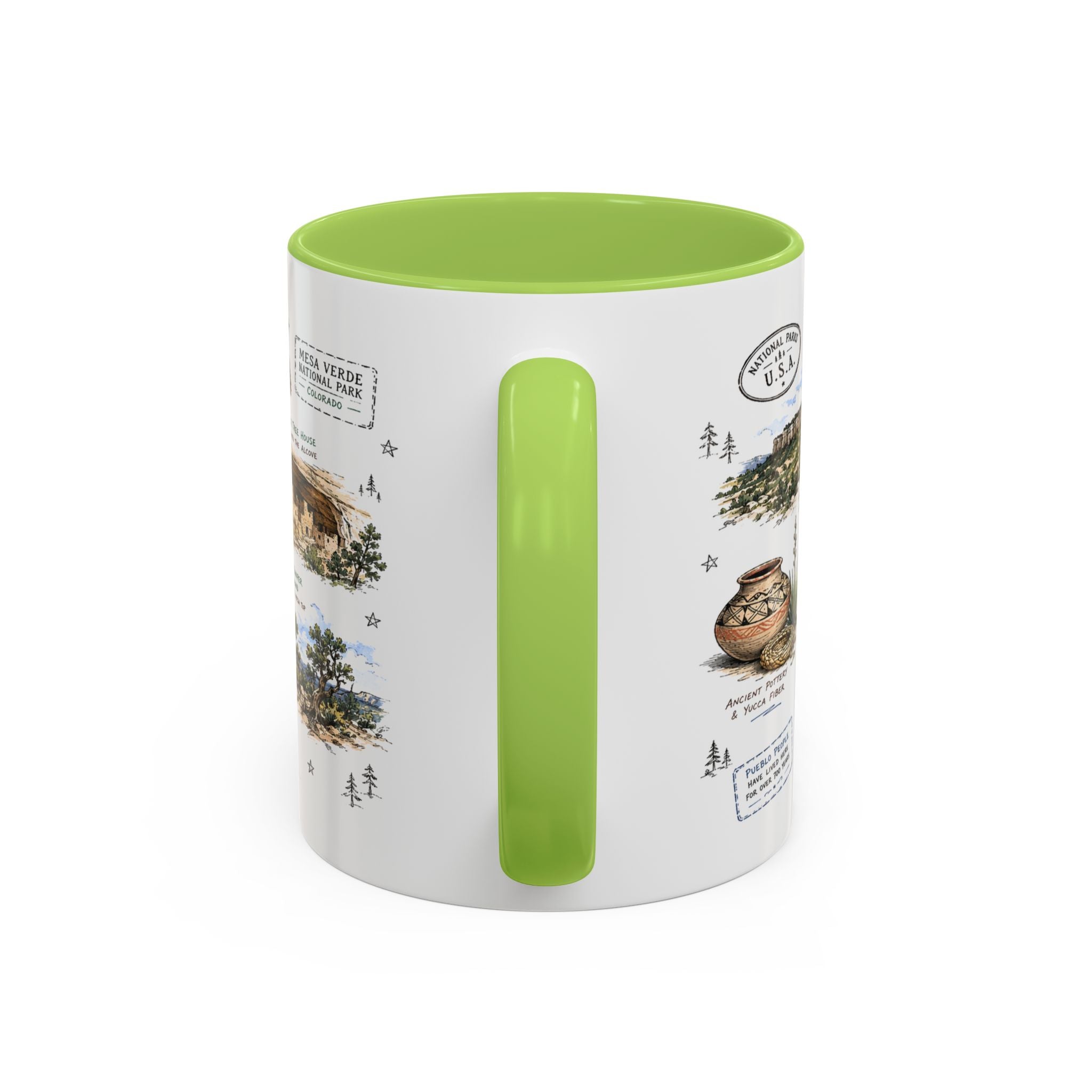 Mesa Verde National Park Coffee Mug | Colorado Ancient Cliff Dwellings Gift | Accent Color Ceramic 11oz 15oz