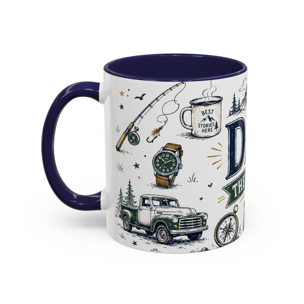 Dad The Legend Coffee Mug | Father's Day Gift for Dad | Accent Color Ceramic 11oz 15oz