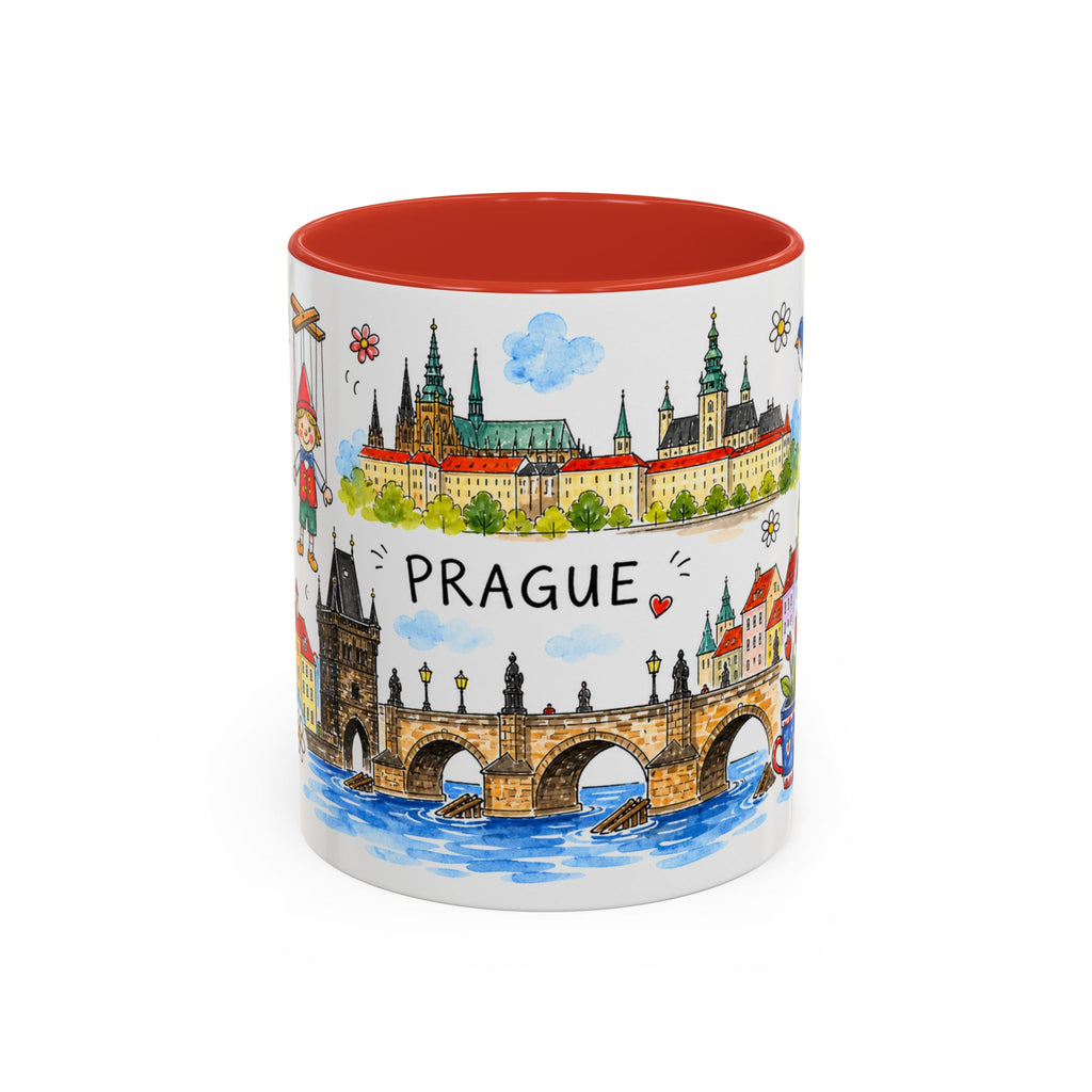 Prague Travel Mug | European City Souvenir Accent Coffee Mug | 11oz 15oz Ceramic Cup