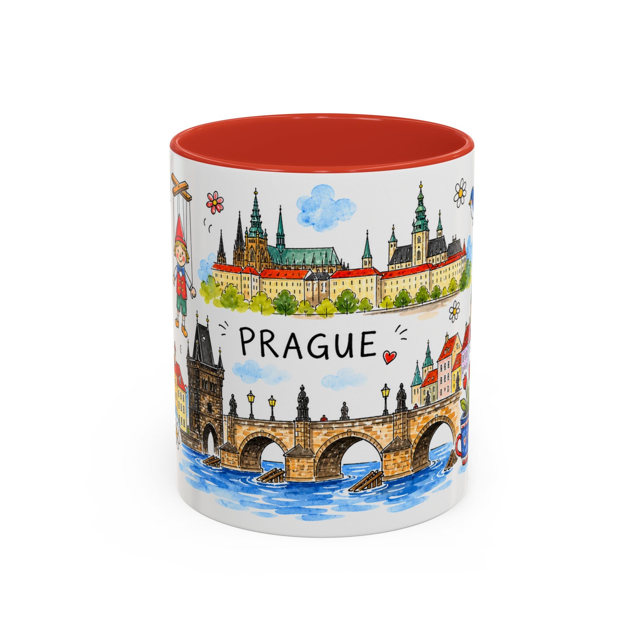 Prague Travel Mug | European City Souvenir Accent Coffee Mug | 11oz 15oz Ceramic Cup