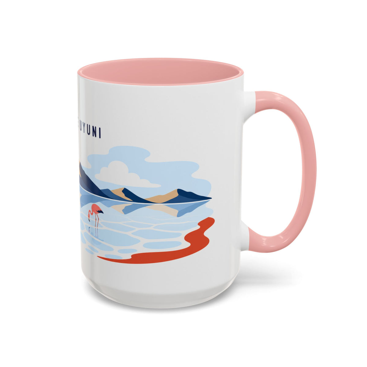 Salar de Uyuni Coffee Mug | Travel Destination Souvenir Gift | Accent Color Ceramic 11oz 15oz