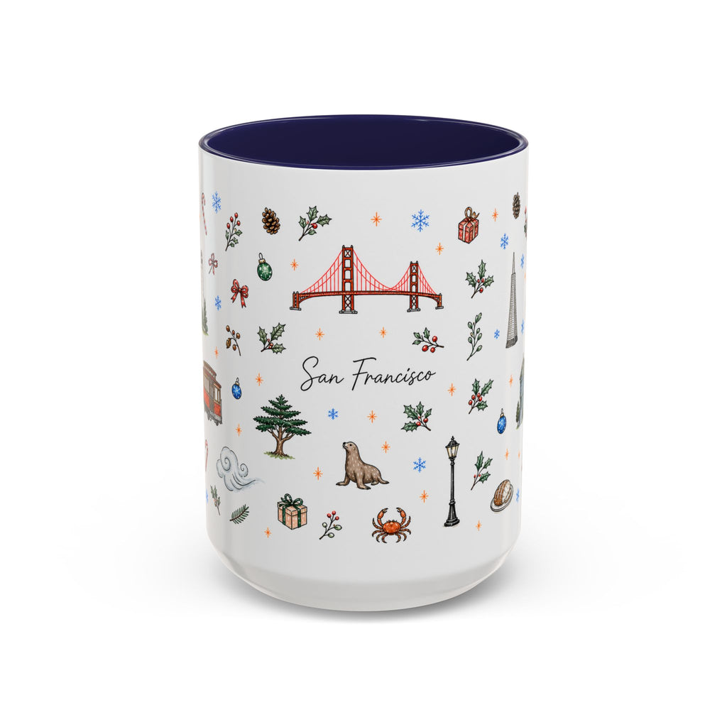 San Francisco Christmas Mug | Watercolor City Souvenir | Ceramic Coffee Cup