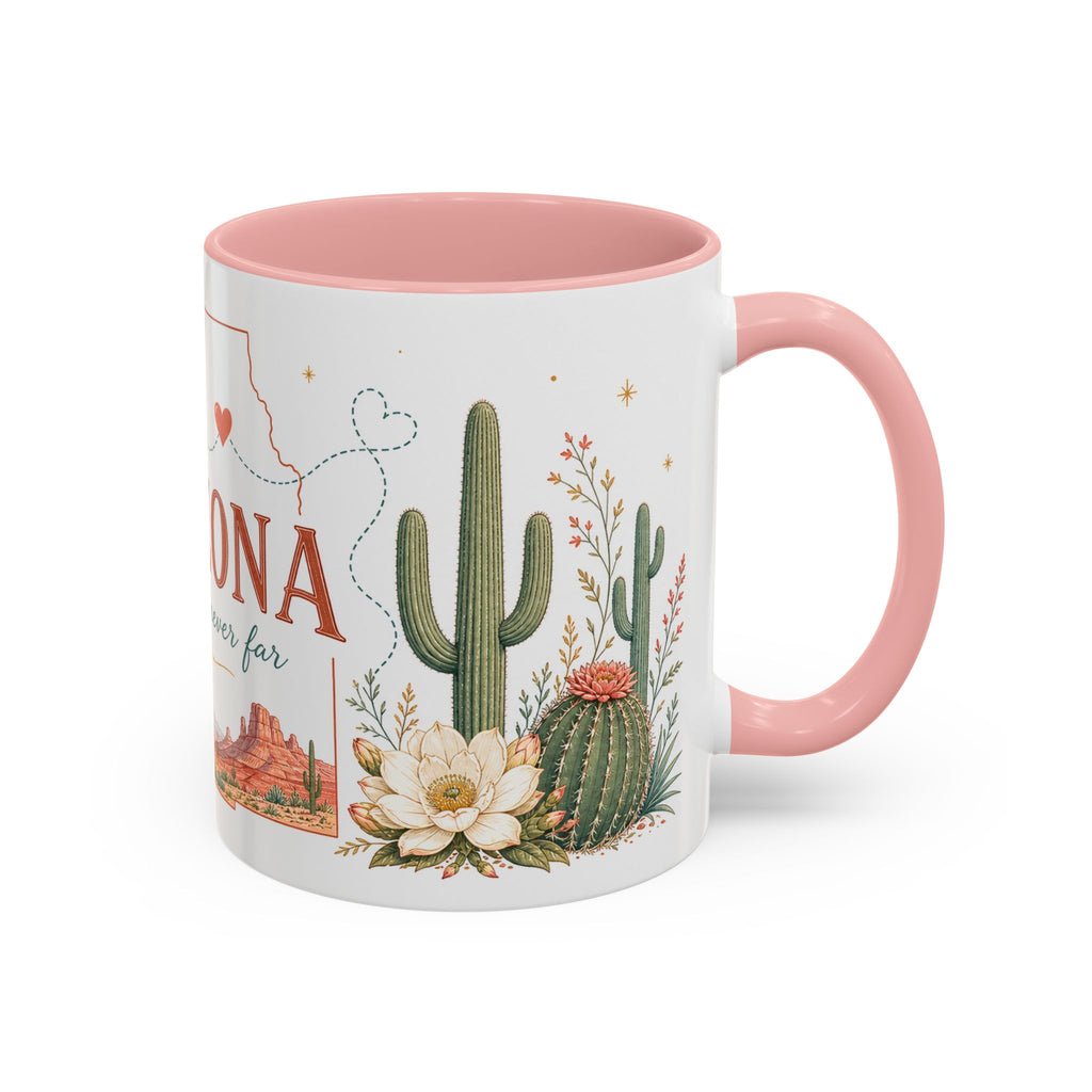 Arizona State Map Mug | Desert Landscape, Botanical Accents, Homesick Gift