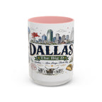 Dallas Coffee Mug | Texas Souvenir City Gift | Accent Color Ceramic 11oz 15oz