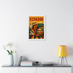 Ecuador Culture Ecuador Framed Poster | Vintage Travel Wall Art | Black Walnut White Frame | 16x24 20x30