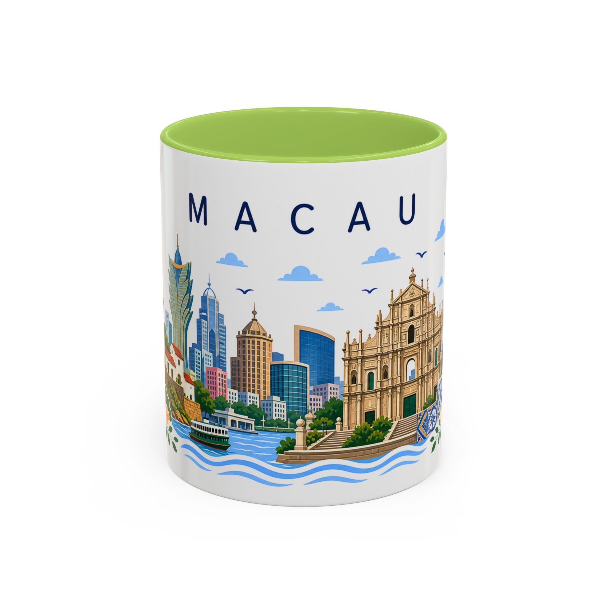 Macau Coffee Mug | Travel Souvenir Accent Mug | Place Gift Ceramic Cup 11oz 15oz