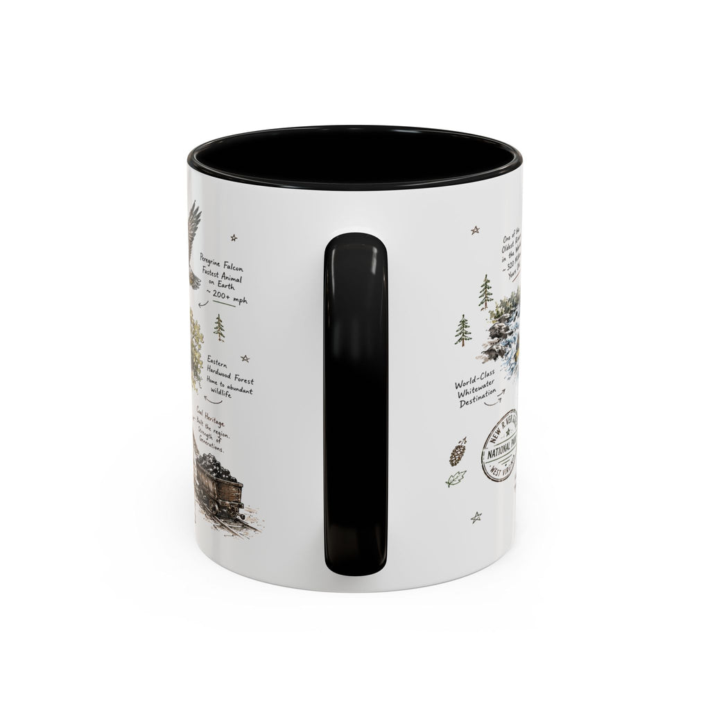New River Gorge National Park Coffee Mug | West Virginia River Canyon Climbing Gift | Accent Color Ceramic 11oz 15oz