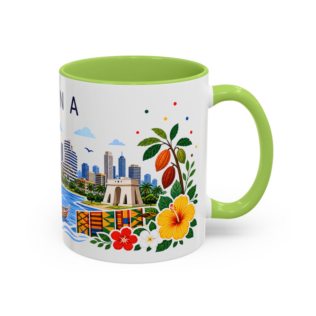 Ghana Coffee Mug | Travel Souvenir Accent Mug | Place Gift Ceramic Cup 11oz 15oz