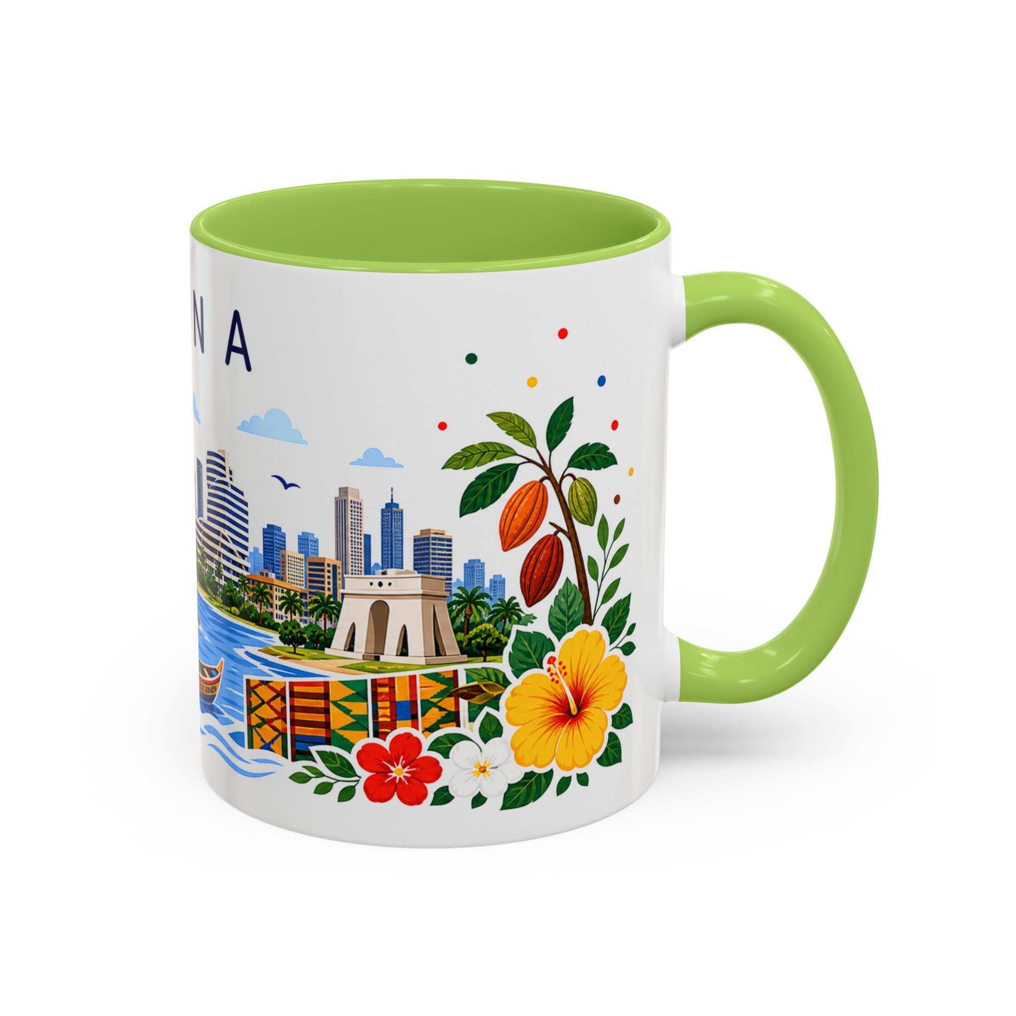 Ghana Coffee Mug | Travel Souvenir Accent Mug | Place Gift Ceramic Cup 11oz 15oz