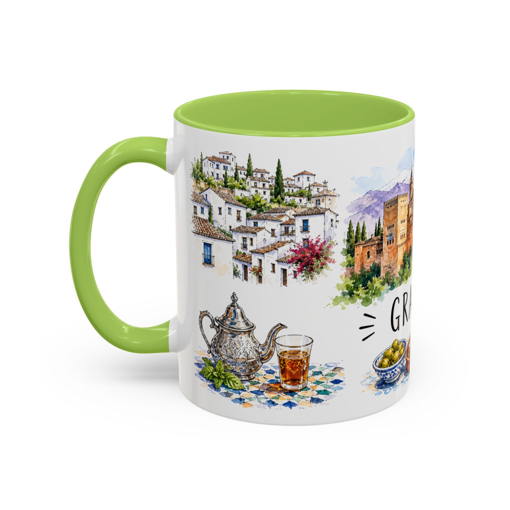Granada Illustrated Travel Mug | City Souvenir Accent Coffee Mug | 11oz 15oz Ceramic Cup