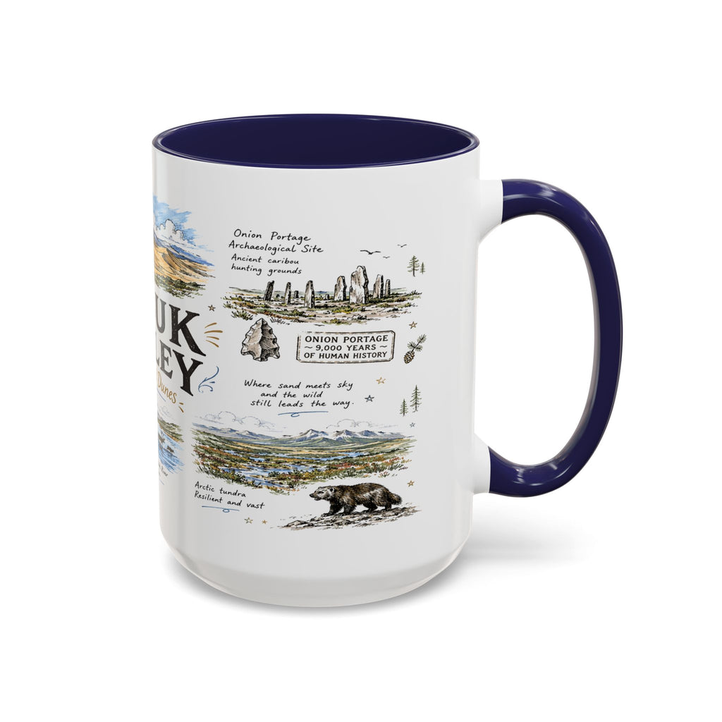 Kobuk Valley National Park Coffee Mug | Alaska Arctic Sand Dunes Gift | Accent Color Ceramic 11oz 15oz