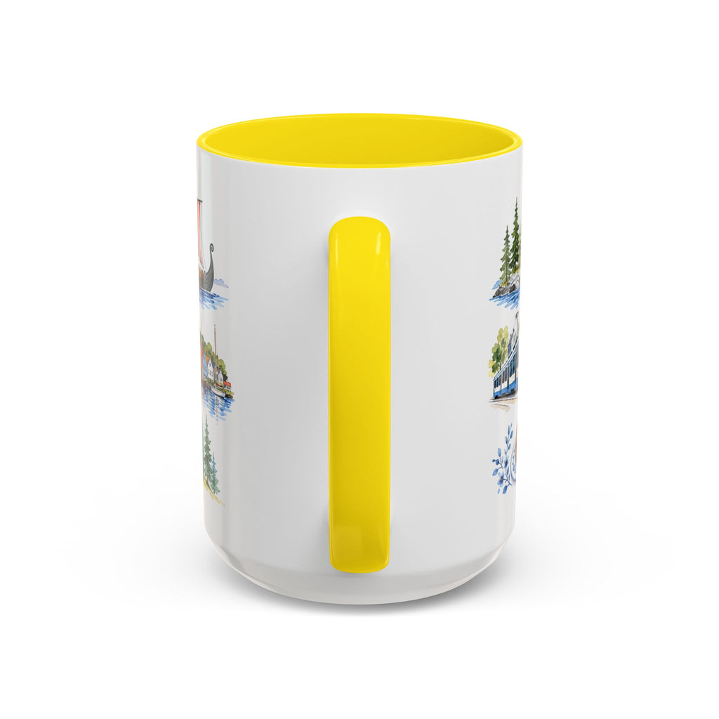Oslo Illustrated Travel Mug | City Souvenir Accent Coffee Mug | 11oz 15oz Ceramic Cup
