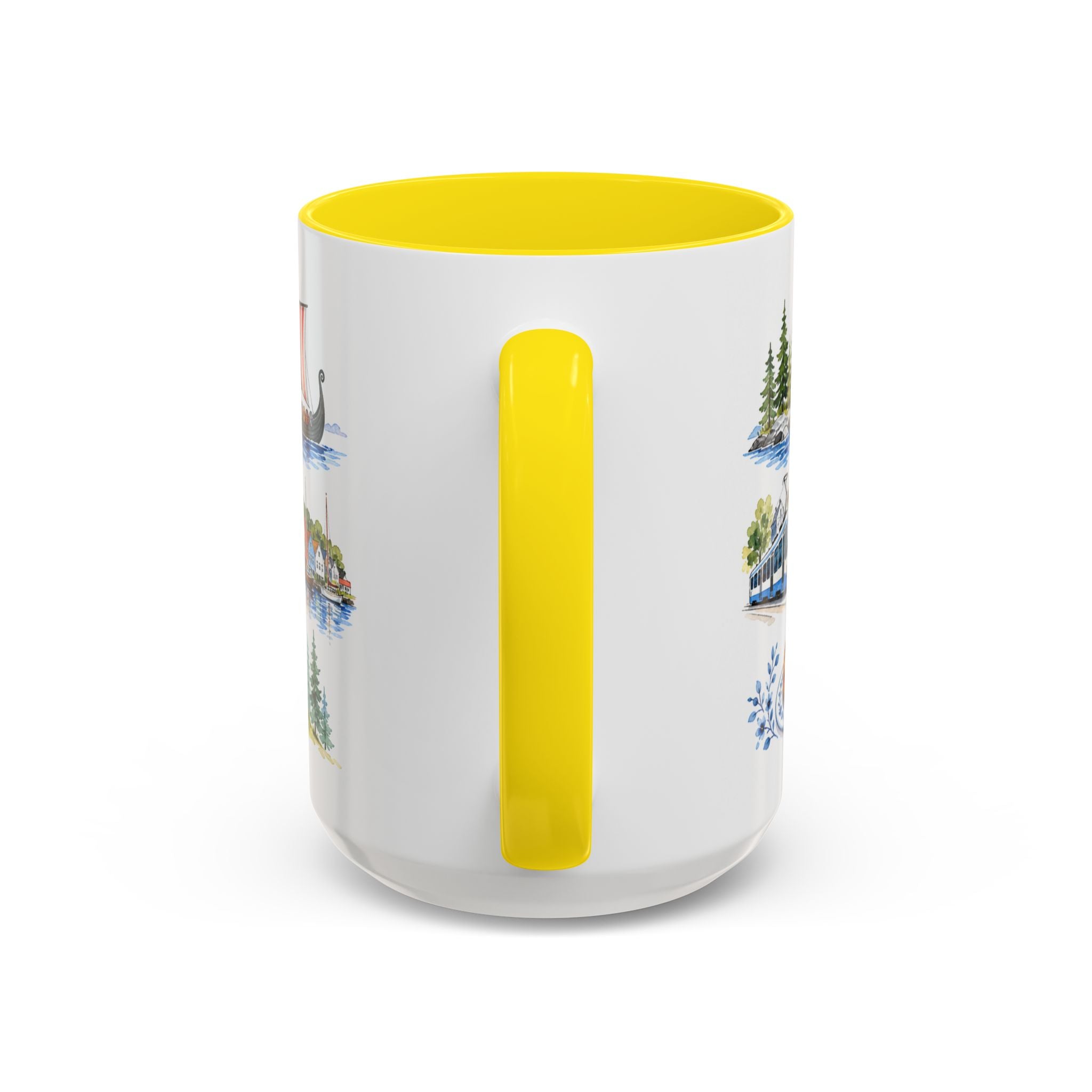 Oslo Illustrated Travel Mug | City Souvenir Accent Coffee Mug | 11oz 15oz Ceramic Cup
