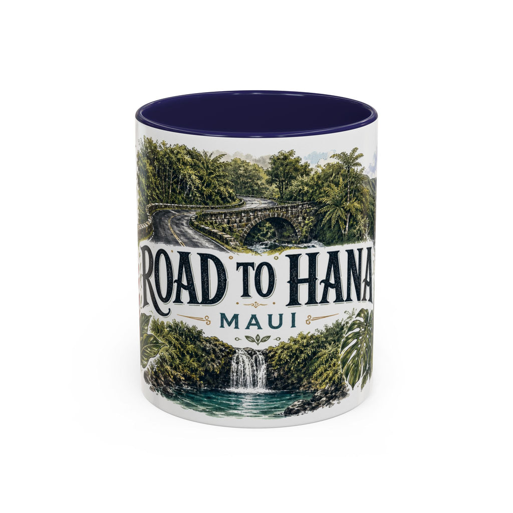 Road to Hana Mug, Maui Travel Souvenir, Bucket List Gift, Accent Ceramic Coffee Mug 11oz 15oz