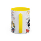 Freedom Fest Coffee Mug | Grill Chill Fireworks 4th of July | Accent Color Ceramic 11oz 15oz