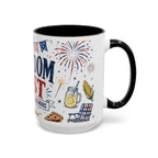Freedom Fest Coffee Mug | Grill Chill Fireworks 4th of July | Accent Color Ceramic 11oz 15oz