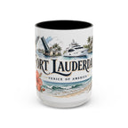 Fort Lauderdale Coffee Mug | United States Travel Souvenir | Vintage Illustrated City Gift | 11 oz 15 oz Accent Mug