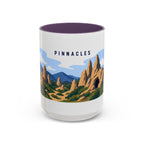 Pinnacles National Park Coffee Mug | Solid Color Block Park Souvenir | 11oz 15oz Accent Mug