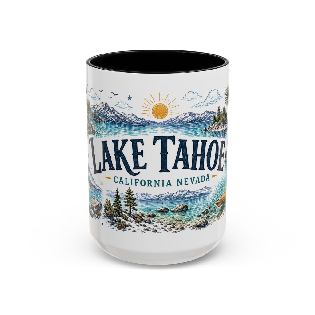 Lake Tahoe Mug, California Nevada Travel Souvenir, Bucket List Gift, Accent Ceramic Coffee Mug 11oz 15oz