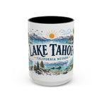 Lake Tahoe Mug, California Nevada Travel Souvenir, Bucket List Gift, Accent Ceramic Coffee Mug 11oz 15oz