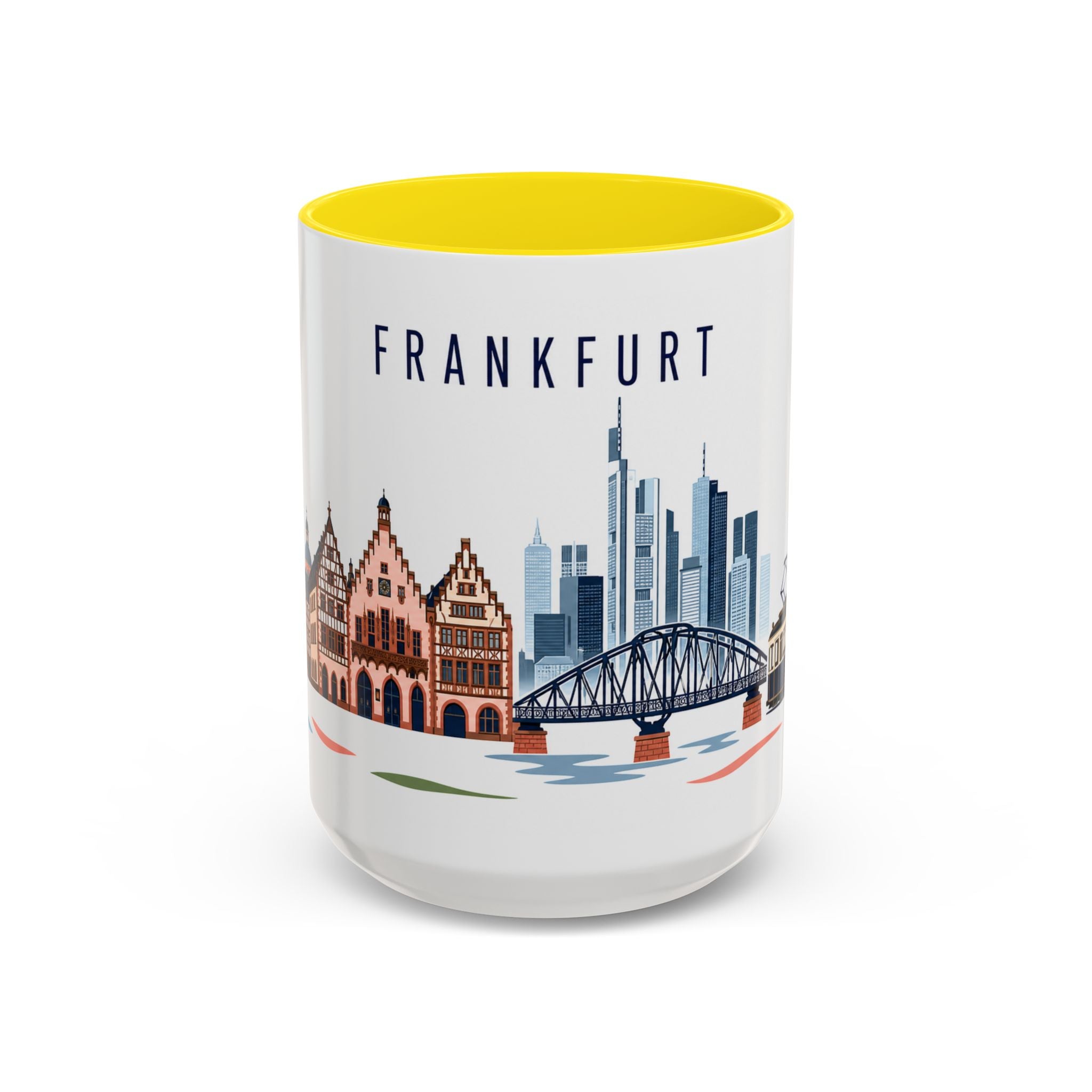 Frankfurt Coffee Mug | Germany Travel Souvenir | Porcelain Decal City Gift | 11oz 15oz Accent Mug