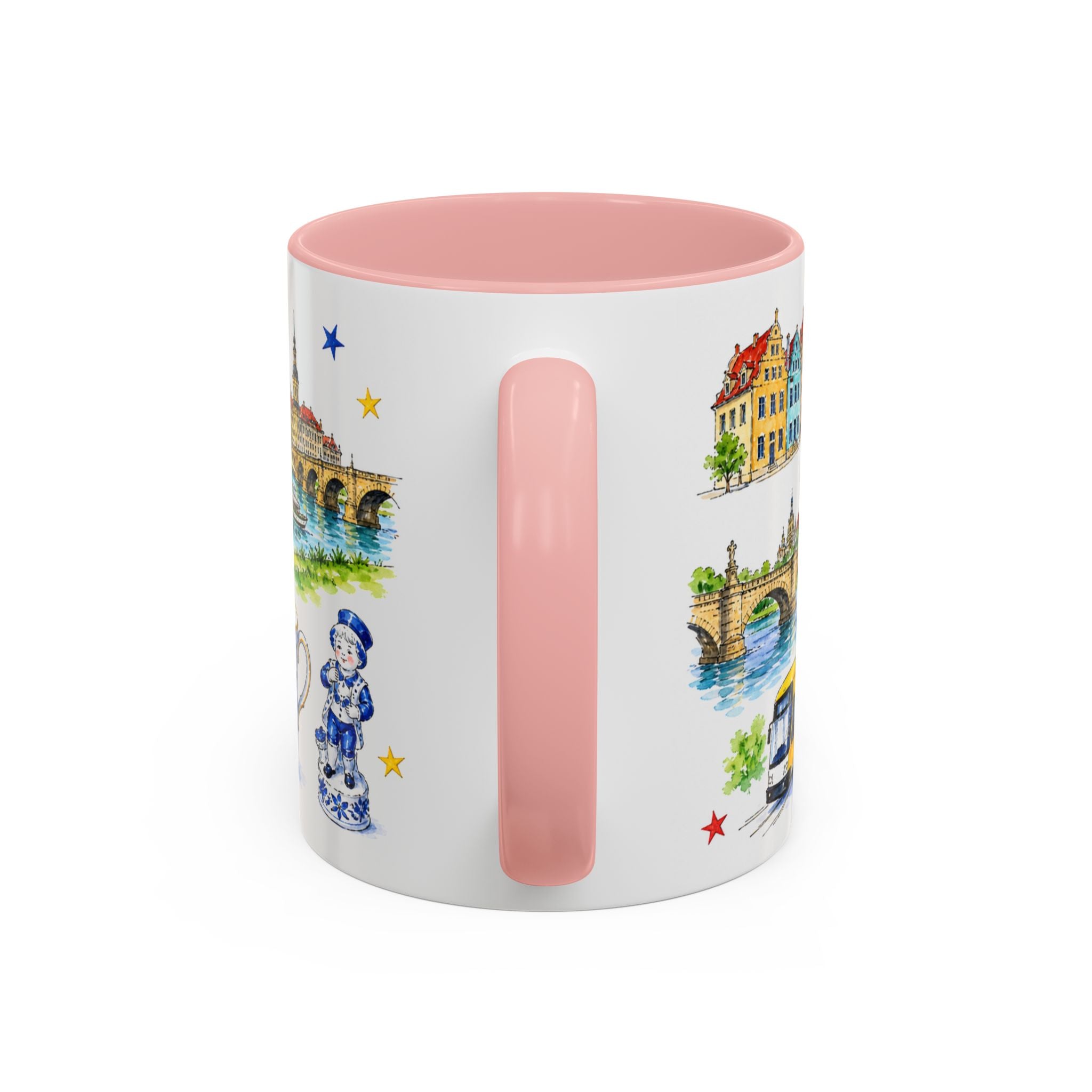 Dresden Illustrated Travel Mug | City Souvenir Accent Coffee Mug | 11oz 15oz Ceramic Cup