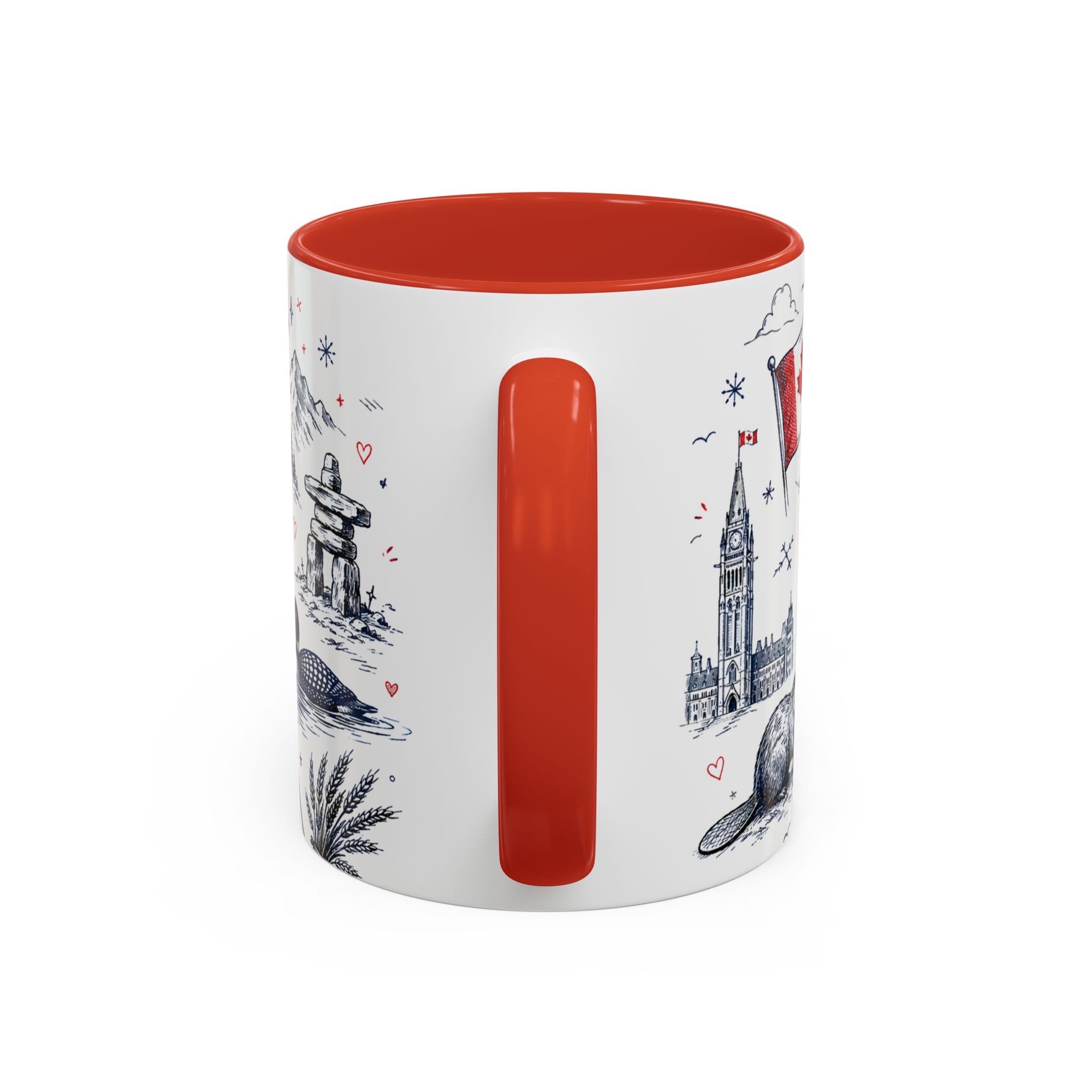 O Canada True North Coffee Mug | Canadian Pride Gift | Accent Color Ceramic 11oz 15oz