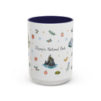 Olympic National Park Christmas Mug | Watercolor Travel Souvenir | Holiday Gift | Accent Ceramic Coffee Cup 11oz 15oz