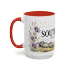 South Dakota State Map Mug | Botanical Accents, Homesick Gift (11oz or 15oz)