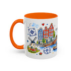 Amsterdam Travel Mug | European City Souvenir Accent Coffee Mug | 11oz 15oz Ceramic Cup