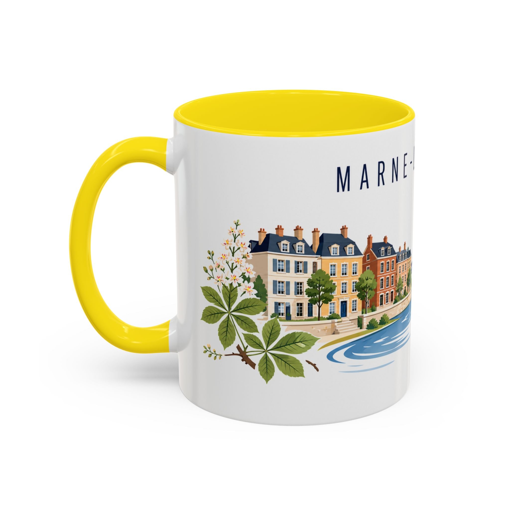 Marne-La-Vallée Coffee Mug | France Travel Souvenir | Porcelain Decal City Gift | 11oz 15oz Accent Mug