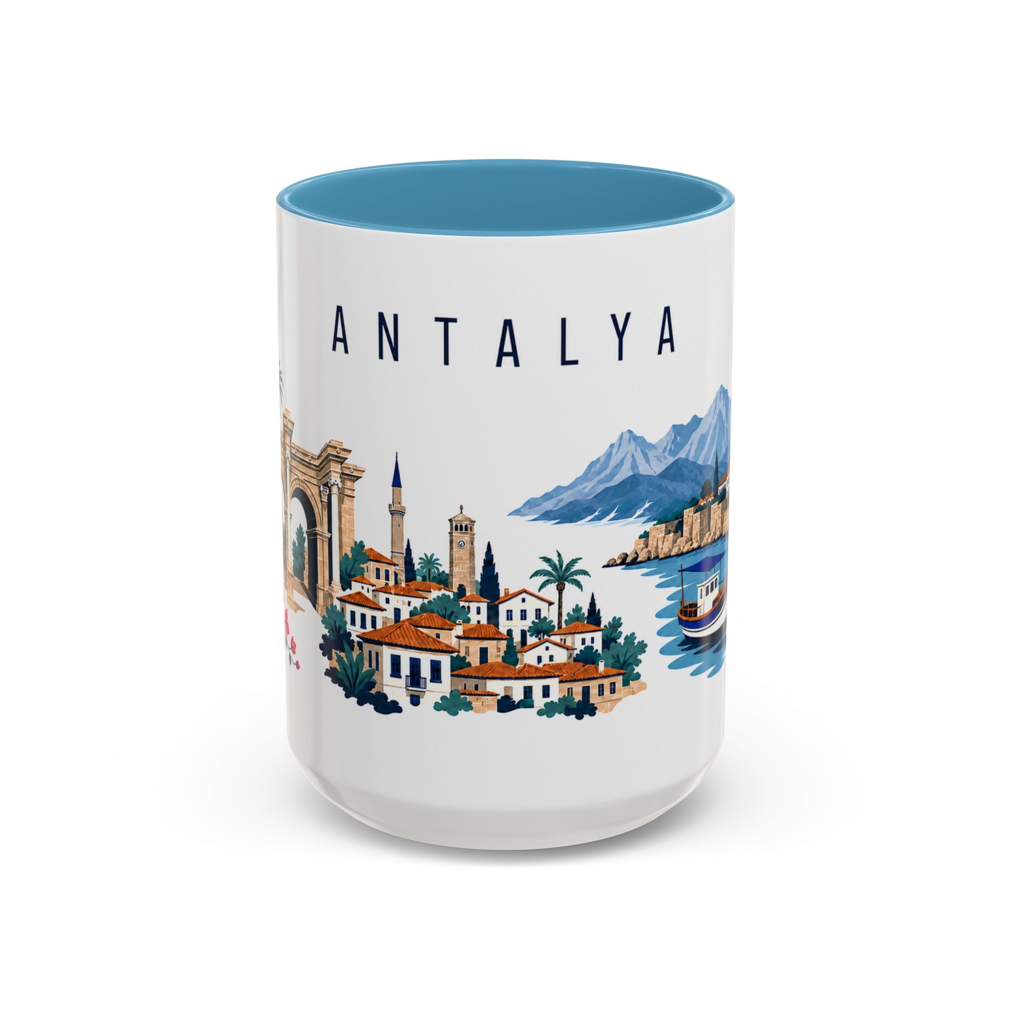 Antalya Coffee Mug | Turkey Travel Souvenir | Porcelain Decal City Gift | 11oz 15oz Accent Mug