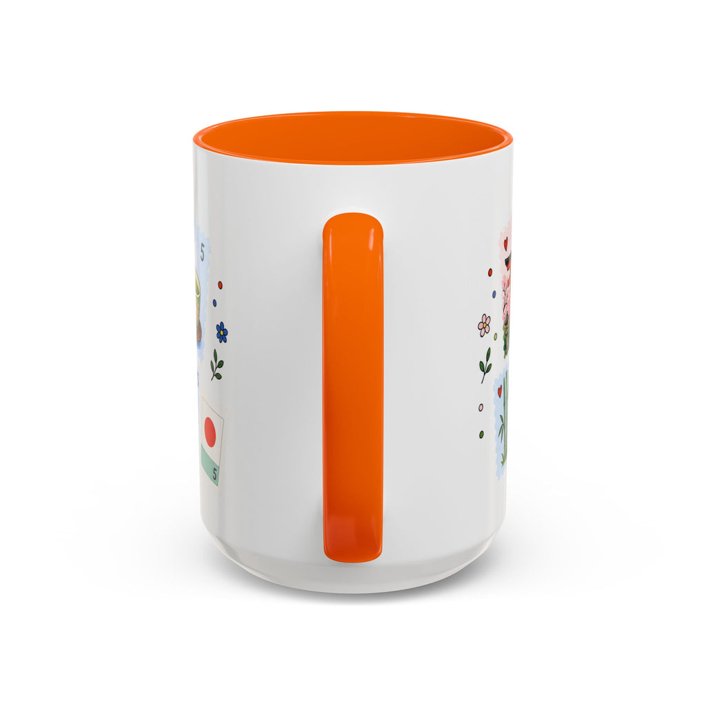 Kyoto Coffee Mug | Postage Stamp Collage Mug | Travel Souvenir Accent Cup 11oz 15oz