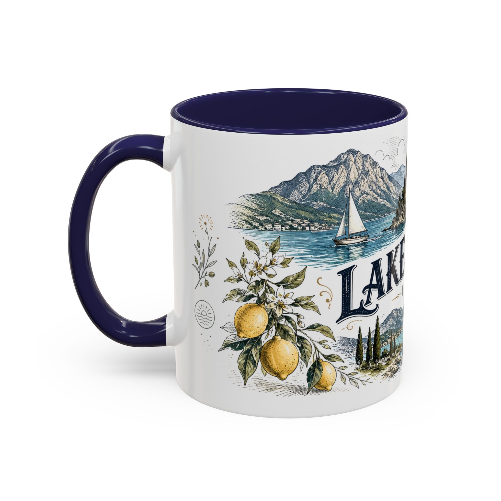 Lake Garda Mug, Italy Travel Souvenir, Bucket List Gift, Accent Ceramic Coffee Mug 11oz 15oz