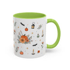 Black Cat Halloween Mug | Pumpkin Moon Watercolor Gift | Spooky Accent Cup 11oz 15oz