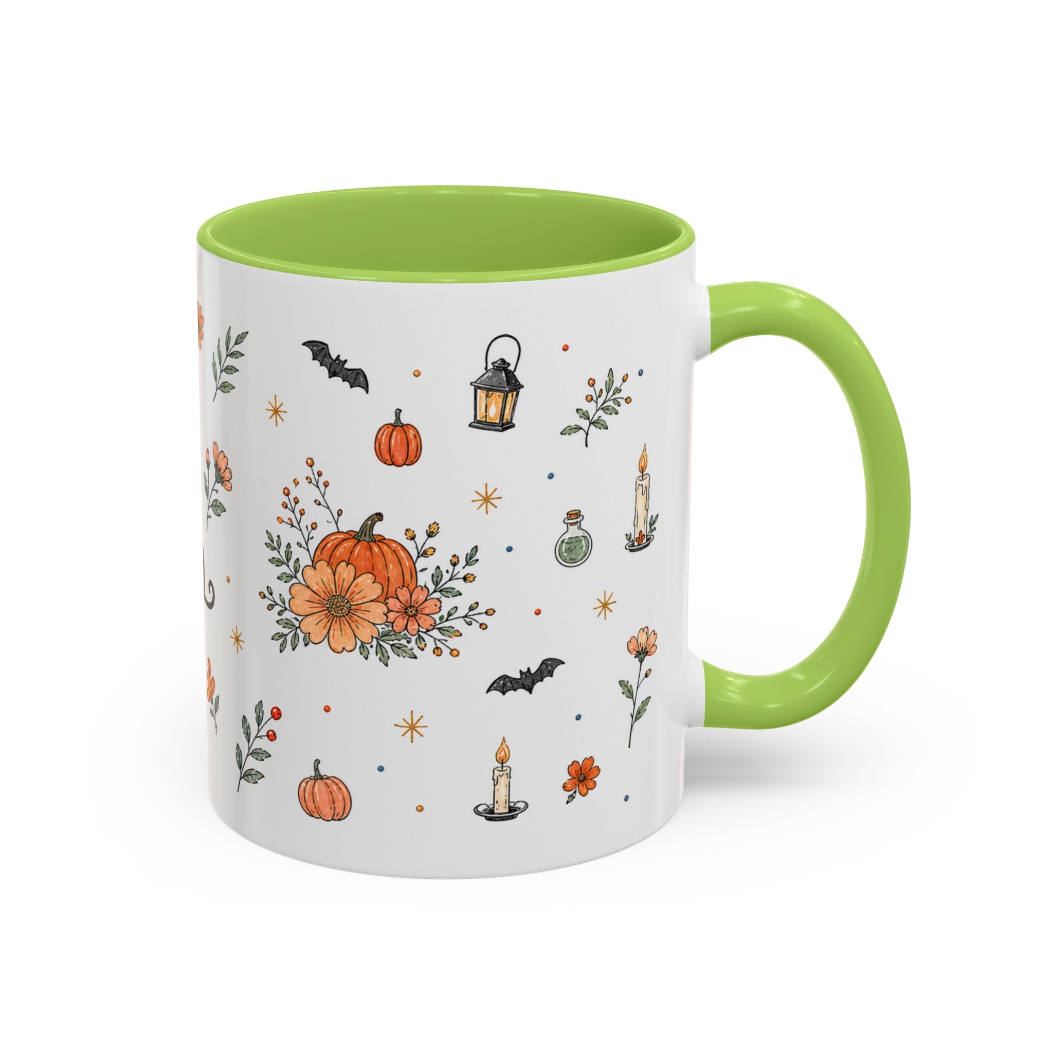 Black Cat Halloween Mug | Pumpkin Moon Watercolor Gift | Spooky Accent Cup 11oz 15oz