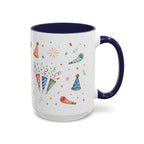 New Year Party Mug | Balloon Popper Watercolor Celebration Gift | Accent Cup 11oz 15oz
