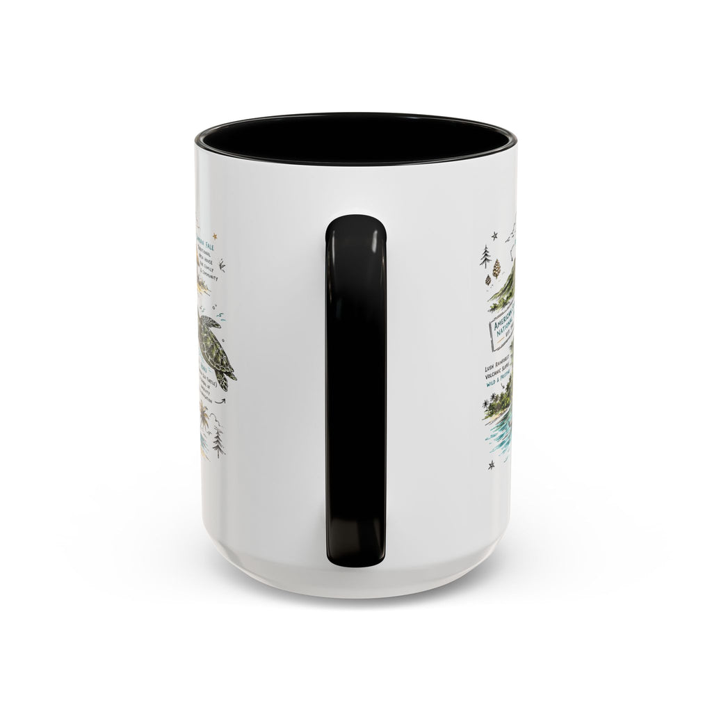 American Samoa National Park Coffee Mug | Pacific Island Rainforest Reef Gift | Accent Color Ceramic 11oz 15oz