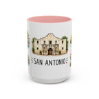 San Antonio Illustrated Travel Mug | City Souvenir Accent Coffee Mug | 11oz 15oz Ceramic Cup