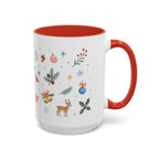 Woodland Christmas Mug | Deer Bird Watercolor Holiday Gift | Accent Cup 11oz 15oz
