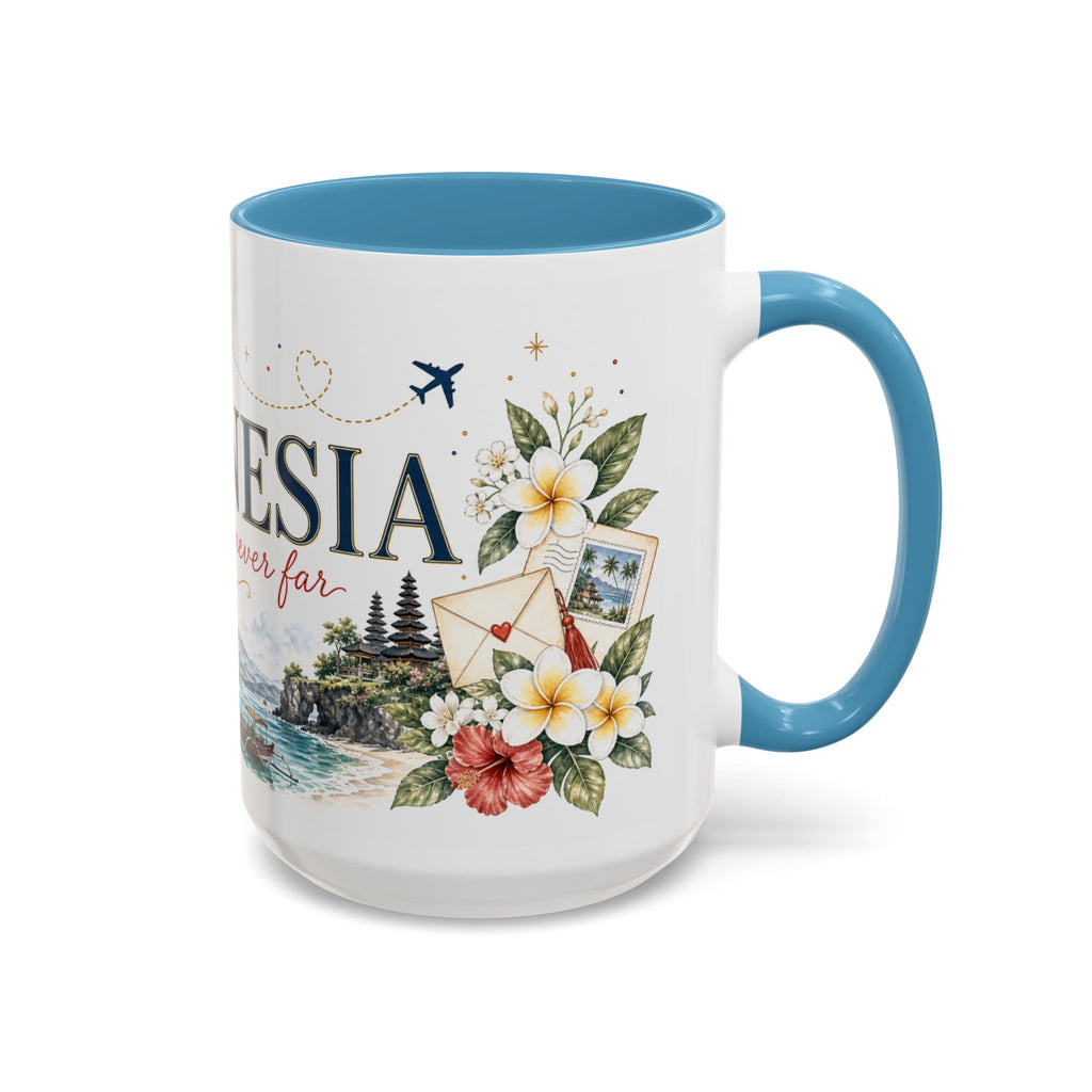 Indonesia Home Country Mug | Moving Away Gift | Long Distance Friendship | 11 oz 15 oz Accent Mug