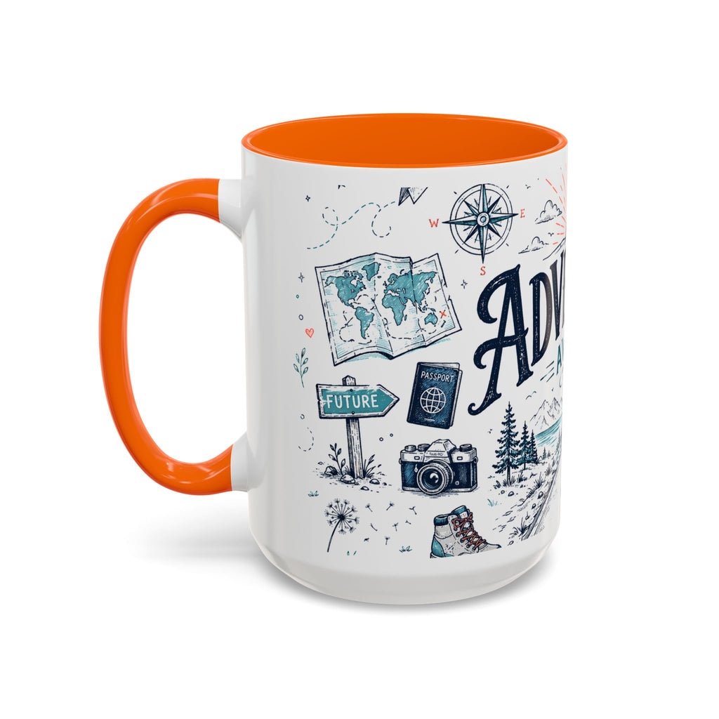 Adventure Awaits Coffee Mug | Class of 2026 Graduation Gift | Accent Color Ceramic 11oz 15oz